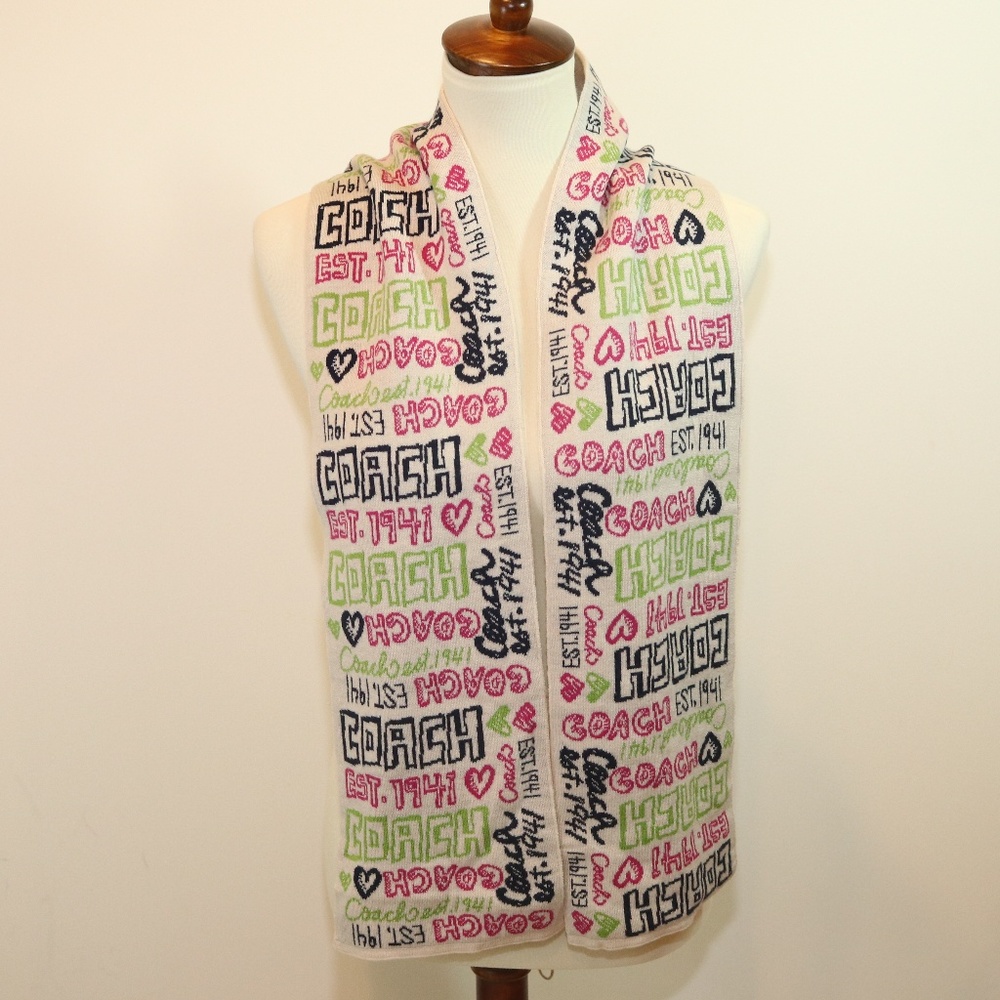 Coach Wool Scarf Logos